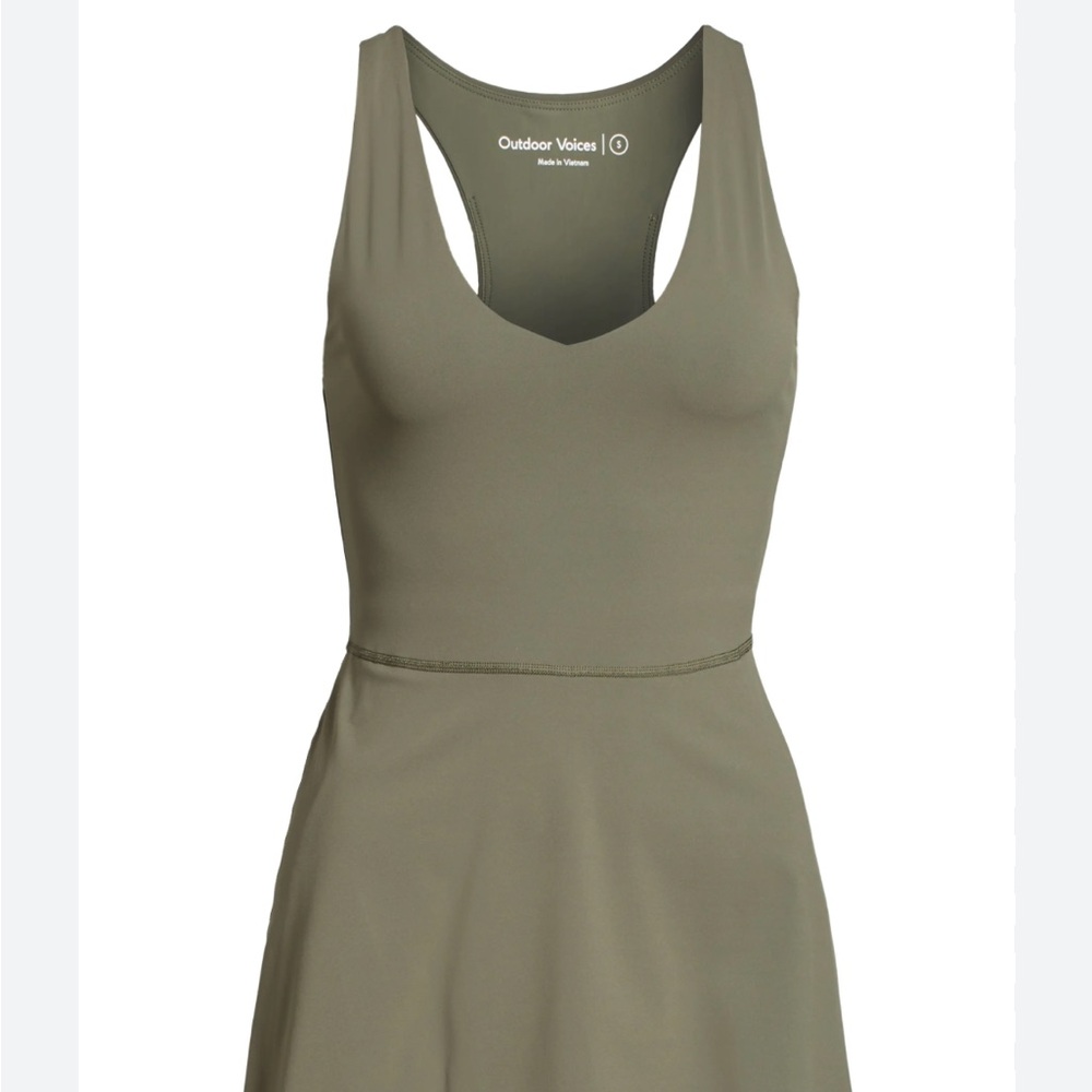Outdoor Voices The Volley Racerback Exercise Dress Olive - Picture 2 of 4